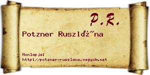 Potzner Ruszlána névjegykártya